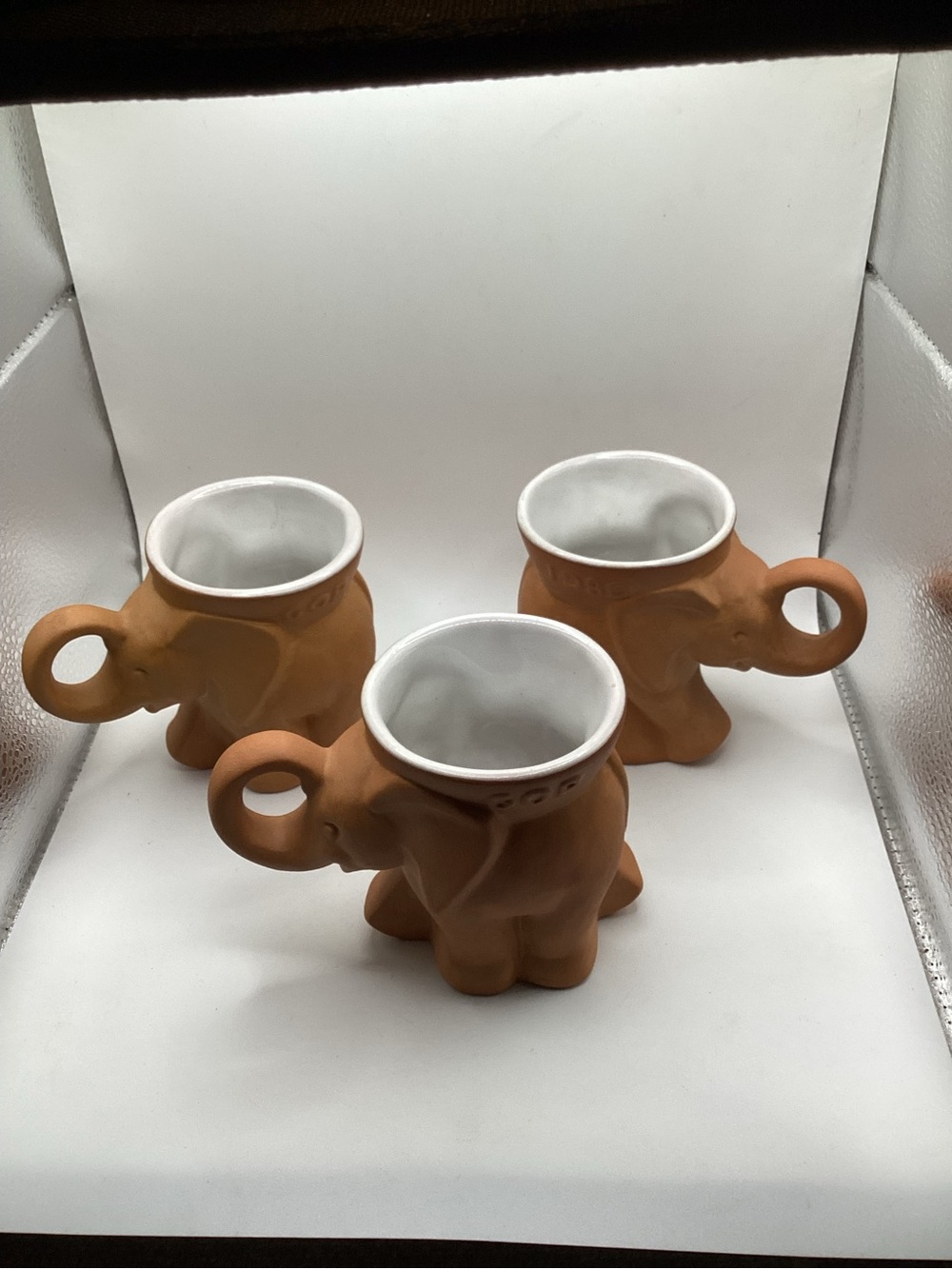 Vintage Frankoma Pottery GOP Republican Party elephant mugs x 3
